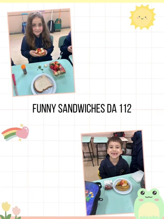 Do pão ao sorriso: a turma 112 mostrou que aprender inglês pode ser também delicioso com os Funny Sandwiches! 😋💡🥪